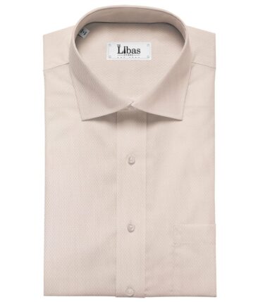 Soktas Men's Giza Cotton Structured  Unstitched Shirting Fabric (Light Pink)