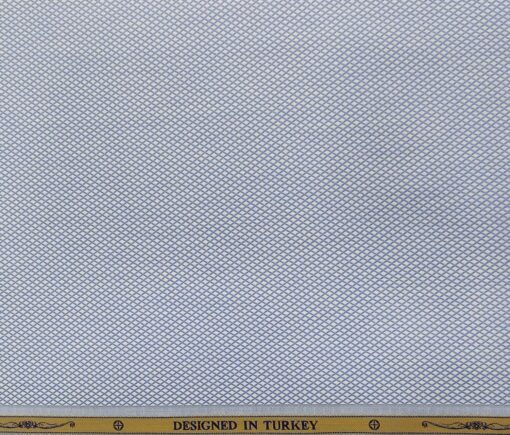 Soktas Men's Giza Cotton Structured  Unstitched Shirting Fabric (Sky Blue)