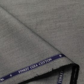 Soktas Men's Giza Cotton Solids  Unstitched Shirting Fabric (Grey)