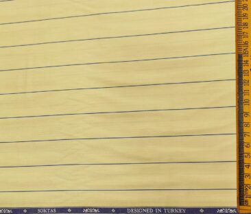 Soktas Men's Giza Cotton Striped  Unstitched Shirting Fabric (Yellow)