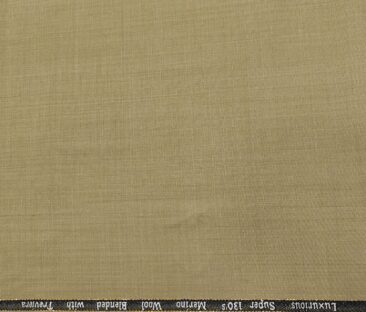 Cadini Men's Wool Self Design Super 130's Unstitched Suiting Fabric (Oat Beige)