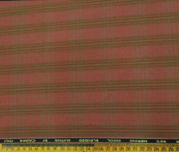 Cadini Men's Wool Checks Super 90's Unstitched Suiting Fabric (Bronze Orange)