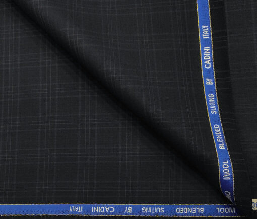 Cadini Men's Wool Checks Super 90's Unstitched Suiting Fabric (Dark ...