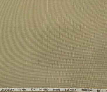 Cadini Men's Wool Structured Super 90's Unstitched Suiting Fabric (Beige)