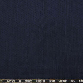 Cadini Men's Wool Dobby Super 90's Unstitched Suiting Fabric (Dark Royal Blue)