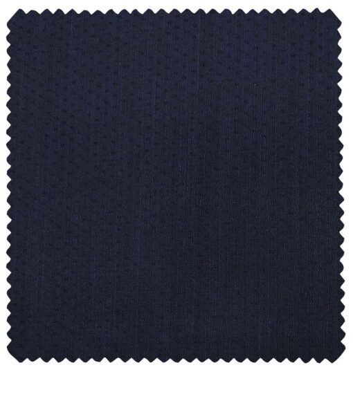 Cadini Men's Wool Dobby Super 90's Unstitched Suiting Fabric (Dark Royal Blue)