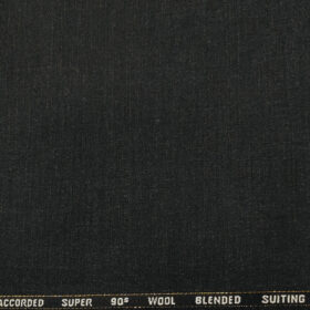 Cadini Men's Wool Self Design Super 90's Unstitched Suiting Fabric (Dark Worsted Grey)