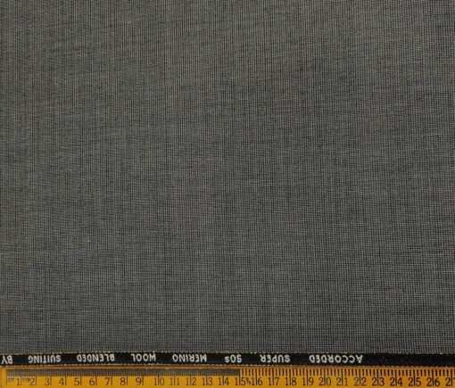Cadini Men's Wool Structured Super 90's Unstitched Suiting Fabric (Grey)