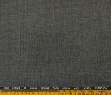 Cadini Men's Wool Checks Super 100's Unstitched Suiting Fabric (Worsted Grey)