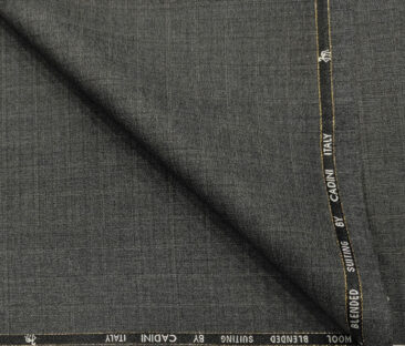 Cadini Men's Wool Checks Super 100's Unstitched Suiting Fabric (Worsted Grey)