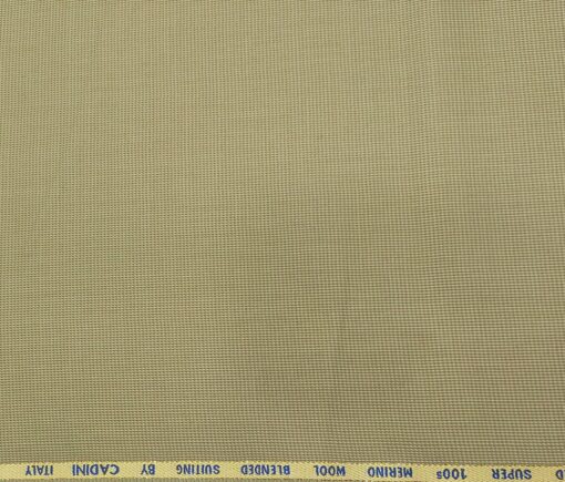 Cadini Men's Wool Structured Super 100's Unstitched Suiting Fabric (Beige)