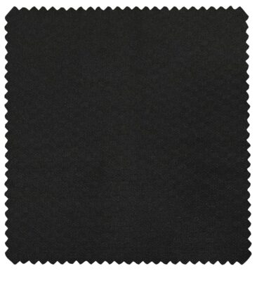 Cadini Men's Wool Jacquard Super 100's Unstitched Suiting Fabric (Black)