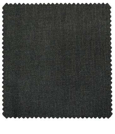 Cadini Men's Wool Checks Super 100's Unstitched Suiting Fabric (Dark Grey)