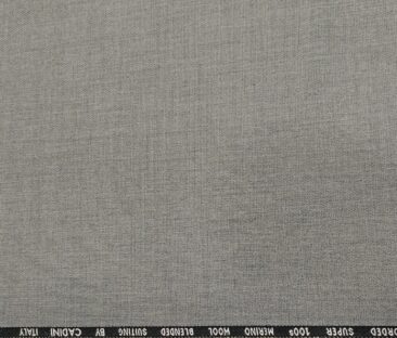 Cadini Men's Wool Structured Super 100's Unstitched Suiting Fabric (Light Grey)