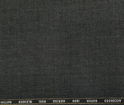 Cadini Men's Wool Structured Super 120's Unstitched Suiting Fabric (Dark Grey)