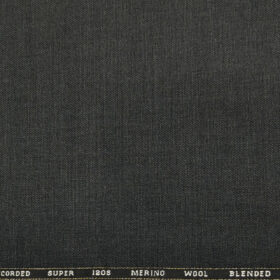 Cadini Men's Wool Structured Super 120's Unstitched Suiting Fabric (Dark Worsted Grey)