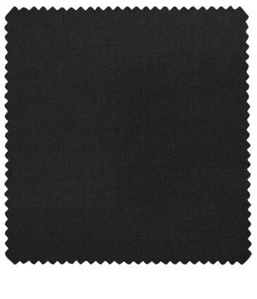 Cadini Men's Wool Solids Super 110's Unstitched Suiting Fabric (Black)