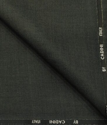 Cadini Men's Wool Solids Super 110's Unstitched Suiting Fabric (Dark Grey)