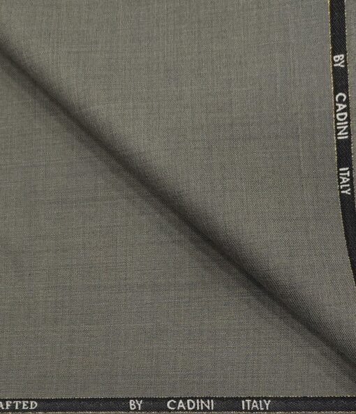 Cadini Men's Wool Solids Super 110's Unstitched Suiting Fabric (Worsted Grey)
