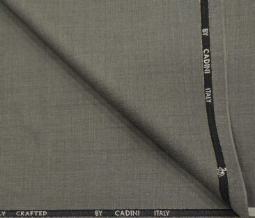 Cadini Men's Wool Solids Super 110's Unstitched Suiting Fabric (Worsted Grey)