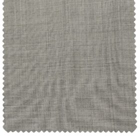 Cadini Men's Wool Checks Super 110's Unstitched Suiting Fabric (Light Grey)