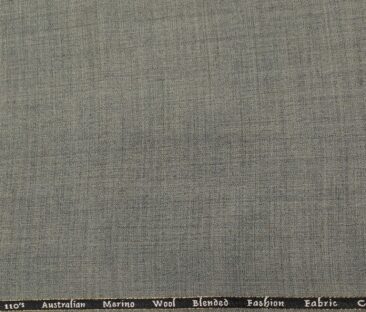Cadini Men's Wool Self Design Super 110's Unstitched Suiting Fabric (Worsted Grey)