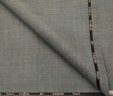 Cadini Men's Wool Self Design Super 110's Unstitched Suiting Fabric (Worsted Grey)
