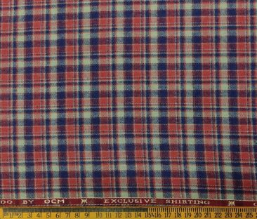 OCM Men's Wool Checks   Unstitched Shirting Fabric (Multi)