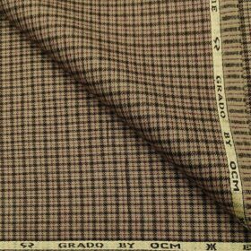 OCM Men's Wool Checks   Unstitched Shirting Fabric (Beige)