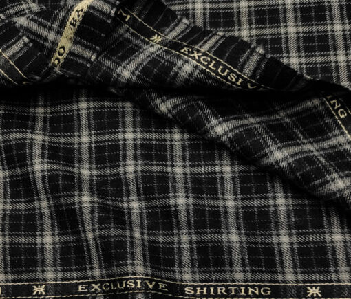 OCM Men's Wool Checks   Unstitched Shirting Fabric (Beige)