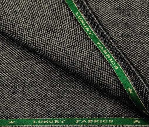 OCM Men's Wool Structured Very Thick Unstitched Tweed Jacketing & Blazer Fabric (Grey)