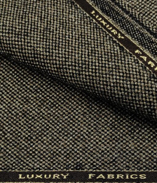 OCM Men's Wool Structured Very Thick  Unstitched Tweed Jacketing & Blazer Fabric (Light Brown)