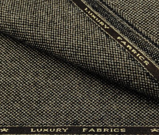 OCM Men's Wool Structured Very Thick  Unstitched Tweed Jacketing & Blazer Fabric (Light Brown)