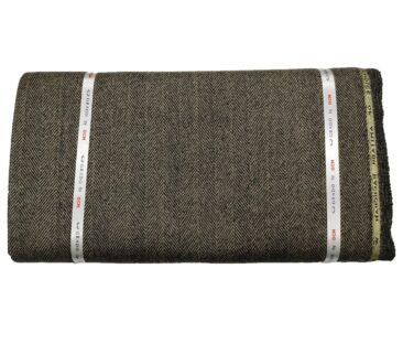 OCM Men's Wool Herringbone Thick   Unstitched Tweed Jacketing & Blazer Fabric (Brown) - Image 5