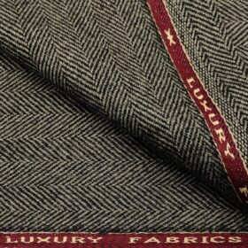 OCM Men's Wool Herringbone Very Thick Unstitched Tweed Jacketing & Blazer Fabric (Light Brown)