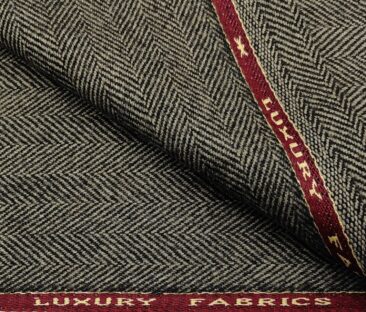 OCM Men's Wool Herringbone Very Thick Unstitched Tweed Jacketing & Blazer Fabric (Light Brown)