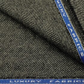 OCM Men's Wool Herringbone Very Thick  Unstitched Tweed Jacketing & Blazer Fabric (Pistachious Grey)