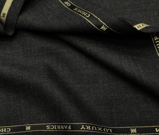 OCM Men's Wool Solids   Unstitched Suiting Fabric (Dark Grey)