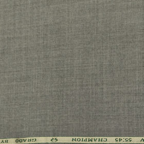 OCM Men's Wool Solids  Unstitched Suiting Fabric (Light Worsted Grey)