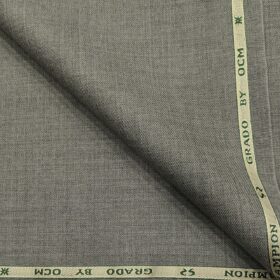 OCM Men's Wool Solids  Unstitched Suiting Fabric (Light Worsted Grey)