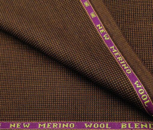 Raymond Men's Wool Structured Thick & Soft  Unstitched Tweed Jacketing & Blazer Fabric (Copper)