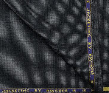 Raymond Men's Wool Structured Thick & Soft Unstitched Tweed Jacketing & Blazer Fabric (Blue)