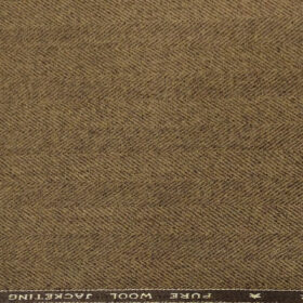 OCM Men's Wool Herringbone Thick & Soft 2 Meter Unstitched Tweed Jacketing & Blazer Fabric (Brown)
