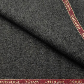 OCM Men's Wool Solids Medium & Soft 2.20 Meter Unstitched Tweed Jacketing & Blazer Fabric (Dark Worsted Grey)