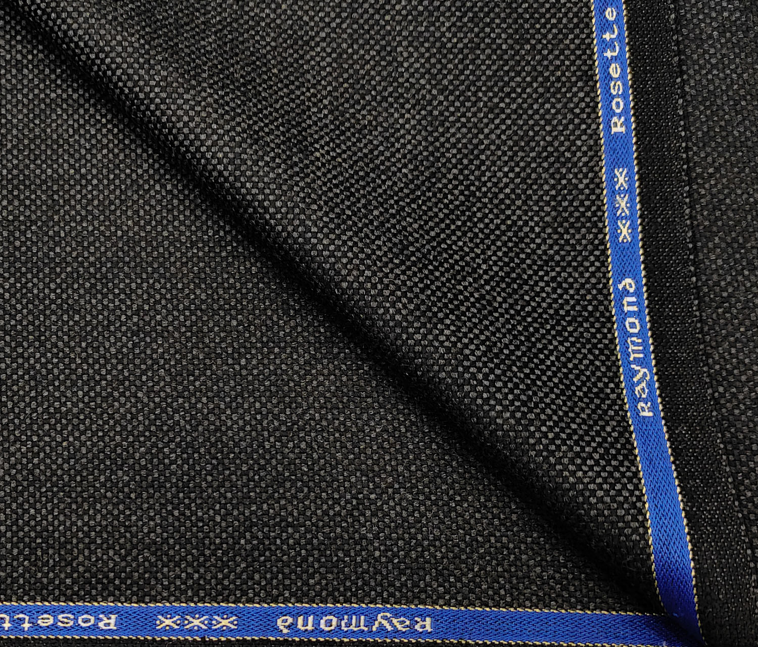 Raymond Men's Wool Structured Medium & Soft 2.20 Meter Unstitched Tweed Jacketing & Blazer Fabric (Blackish Grey)
