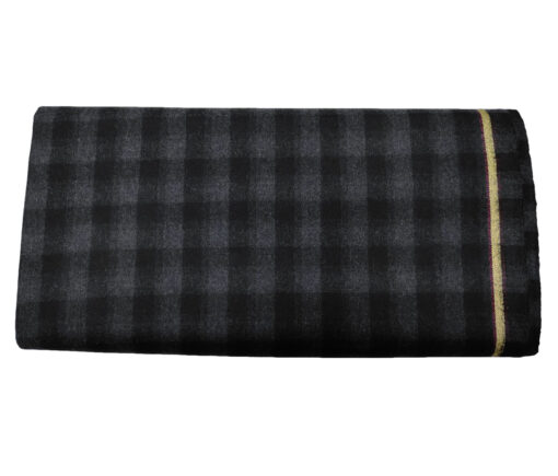 Raymond Men's Wool Checks Virasafe Anti Viral Fabric 2.20 Meter Unstitched Tweed Jacketing & Blazer Fabric (Black & Blue)