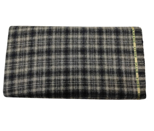 Raymond Men's Wool Checks Medium & Soft 2.20 Meter Unstitched Tweed Jacketing & Blazer Fabric (Grey & Blue)