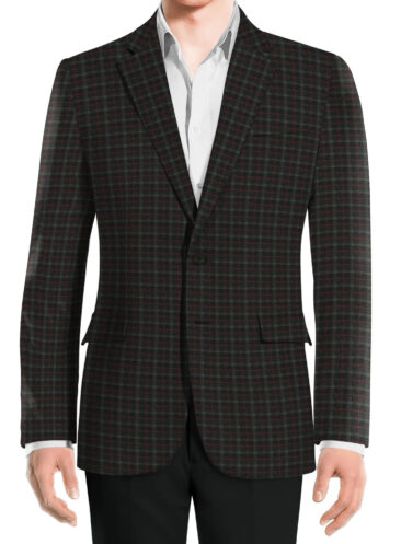 Raymond Men's Wool Checks Fine & Soft Unstitched Tweed Jacketing & Blazer Fabric (Black, Grey & Maroon) - Image 2