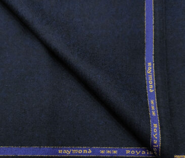 Raymond Men's Wool Solids Fine & Soft 2.20 Meter Unstitched Tweed Jacketing & Blazer Fabric (Dark Royal Blue)