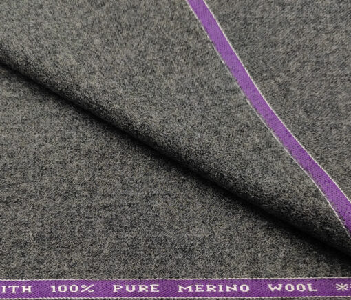 Raymond Men's Wool Solids Fine & Soft 2.20 Meter Unstitched Tweed Jacketing & Blazer Fabric (Worsted Grey)